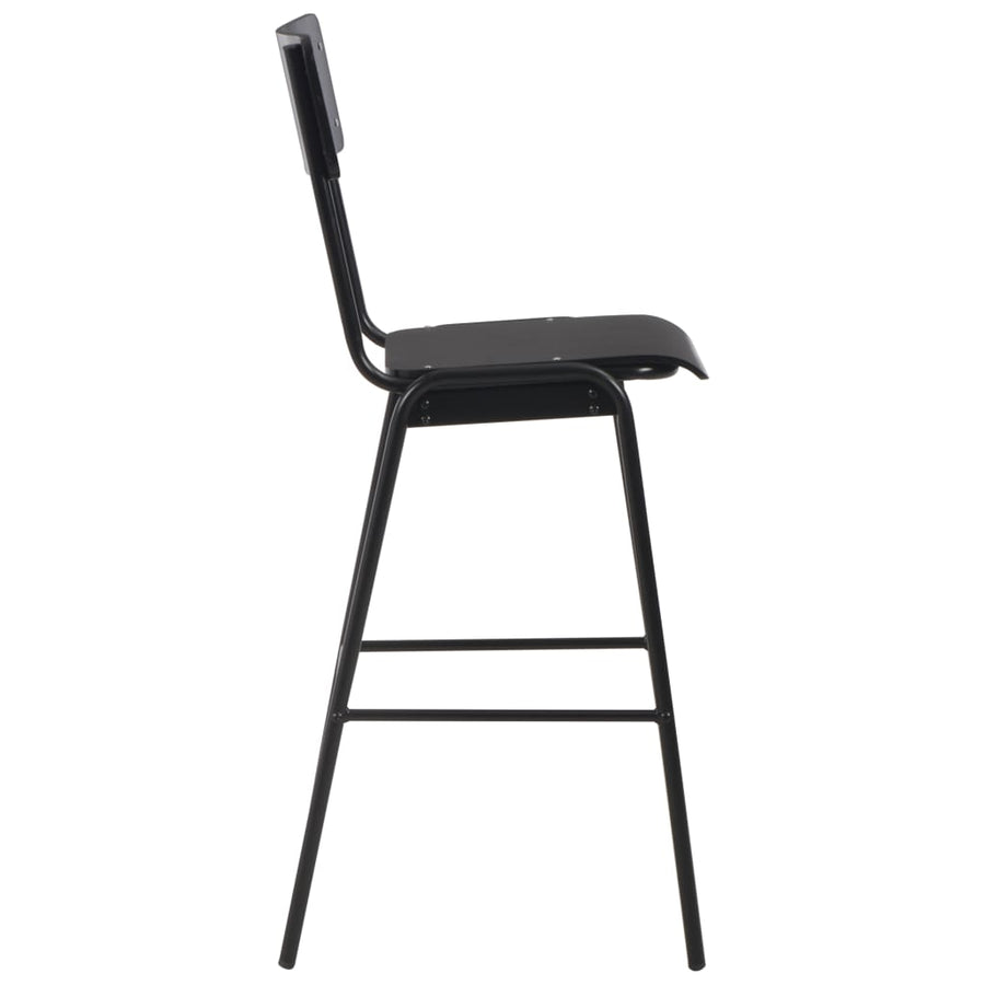 Barstoelen Massief Multiplex Staal 2 Zwart