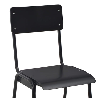Barstoelen Massief Multiplex Staal 2 Zwart