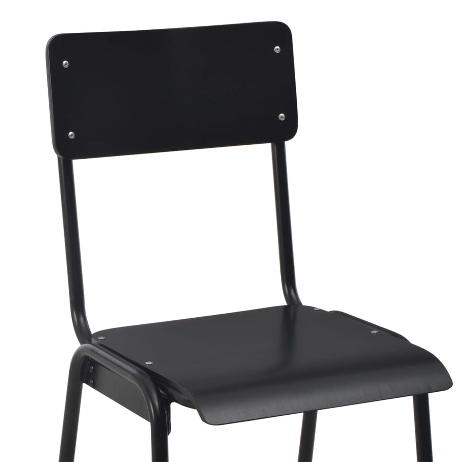 Barstoelen Massief Multiplex Staal 2 Zwart