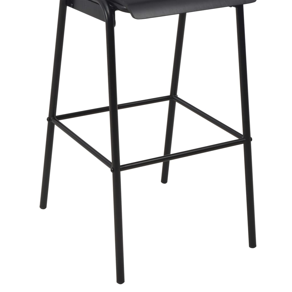 Barstoelen Massief Multiplex Staal 2 Zwart