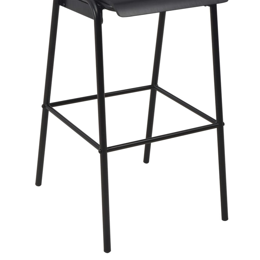 Barstoelen Massief Multiplex Staal 2 Zwart