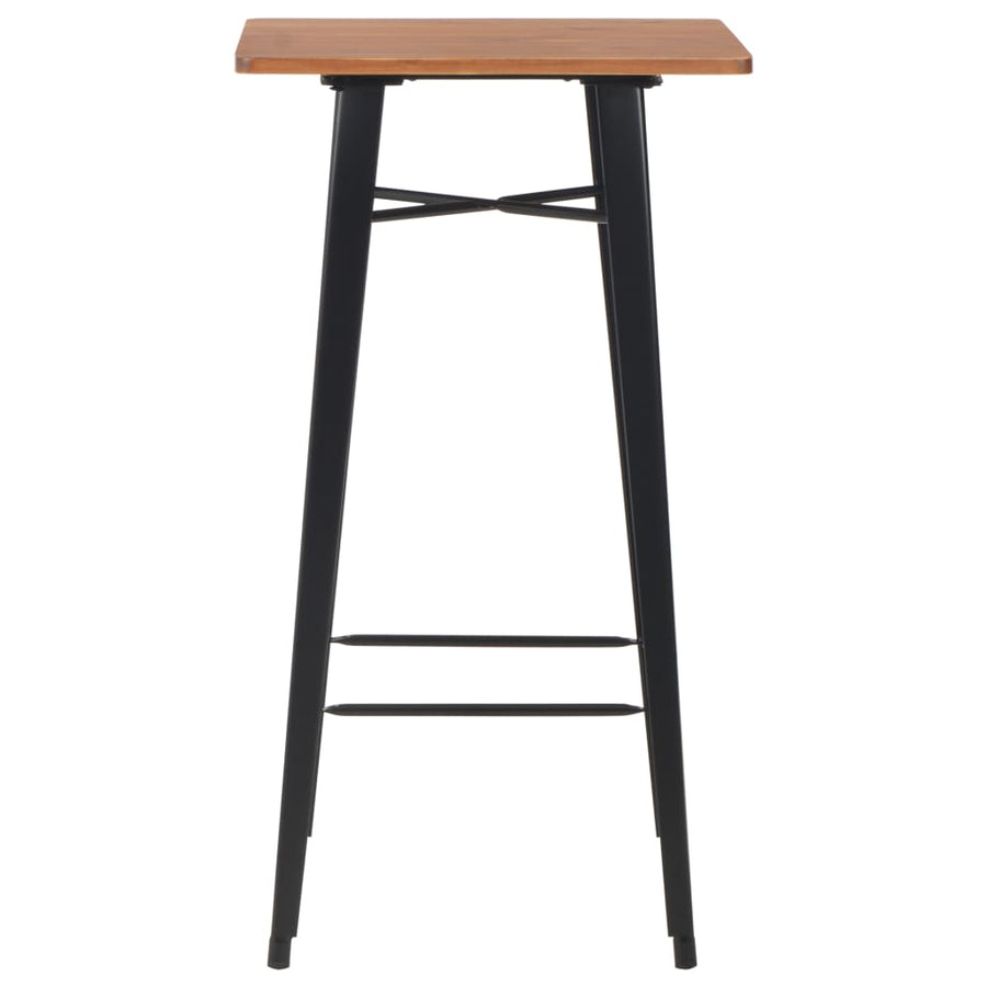 Bartafel 60X60X108 Cm Massief Grenenhout Staal Zwart
