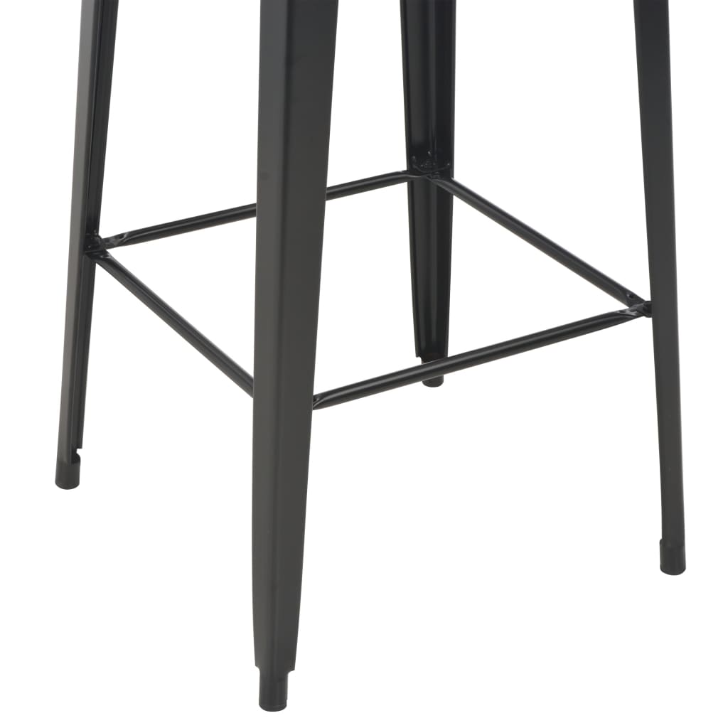 Bartafel 60X60X108 Cm Massief Grenenhout Staal Zwart