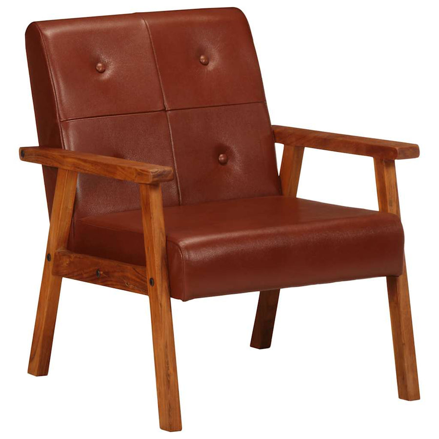 Fauteuil Echt Leer Bruin
