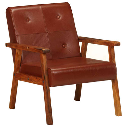 Fauteuil Echt Leer Bruin