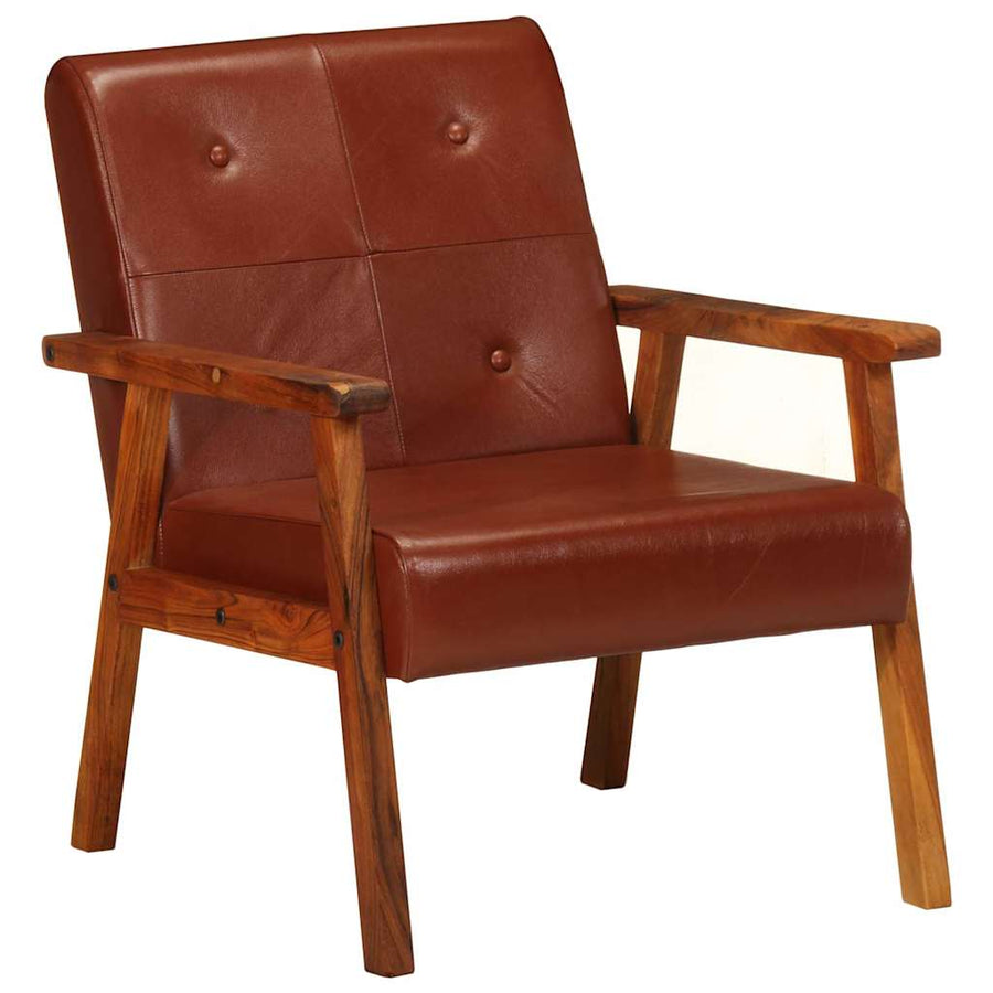 Fauteuil Echt Leer Bruin