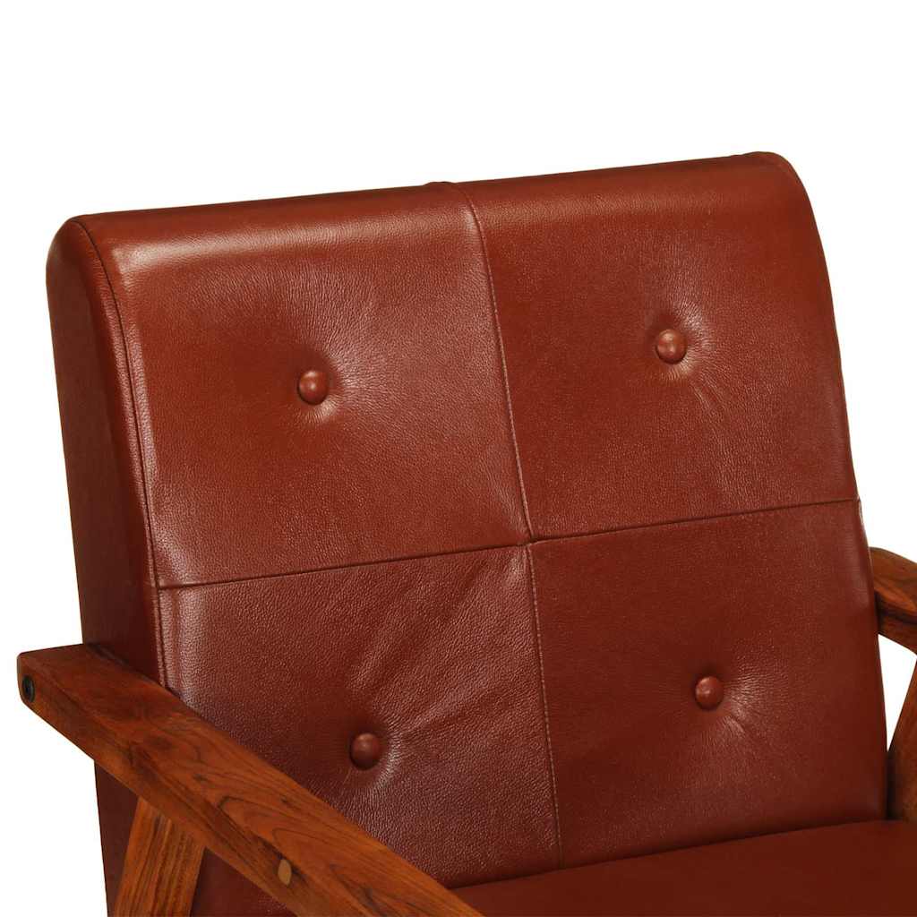 Fauteuil Echt Leer Bruin