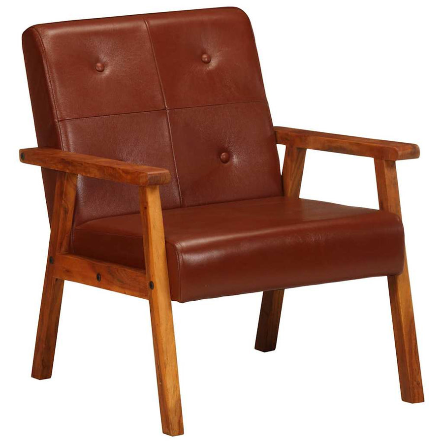 Fauteuil Echt Leer Bruin