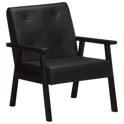 Fauteuil Echt Leer Zwart