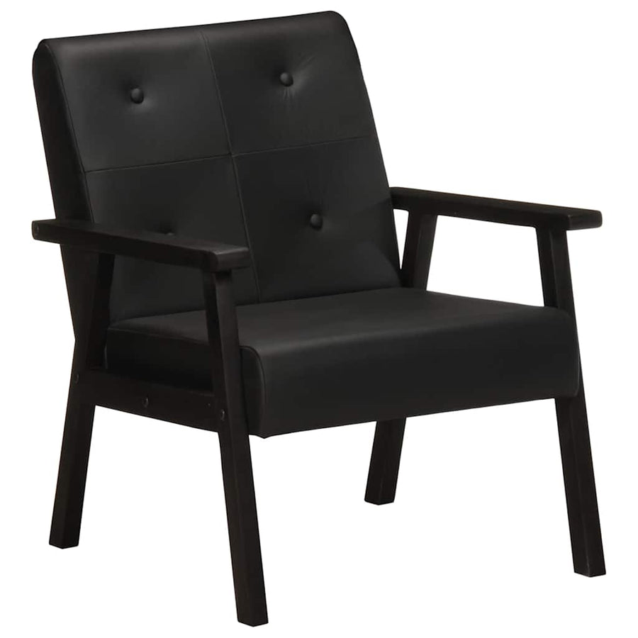 Fauteuil Echt Leer Zwart