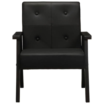 Fauteuil Echt Leer Zwart