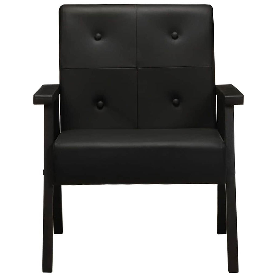 Fauteuil Echt Leer Zwart