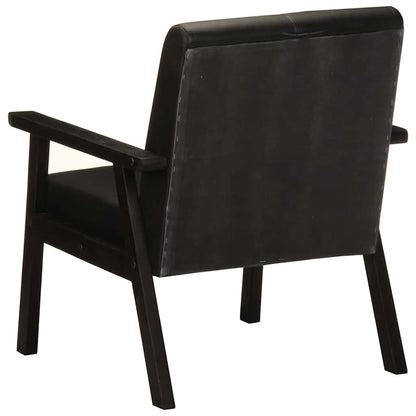Fauteuil Echt Leer Zwart