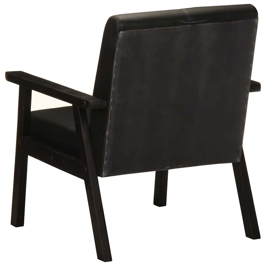 Fauteuil Echt Leer Zwart