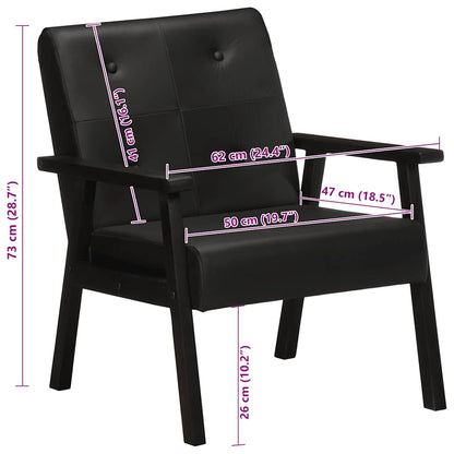 Fauteuil Echt Leer Zwart