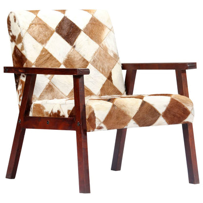 Fauteuil Echt Geitenleer Wit En