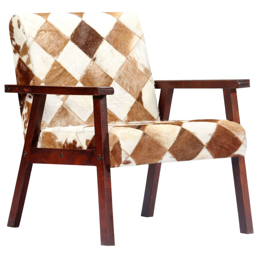 Fauteuil Echt Geitenleer Wit En