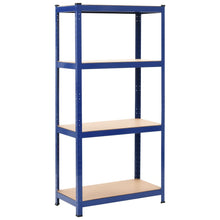 Opbergrek 4-Laags Staal En Bewerkt Hout Blauw 1