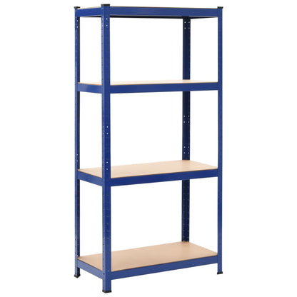 Opbergrek 4-Laags Staal En Bewerkt Hout Blauw 1