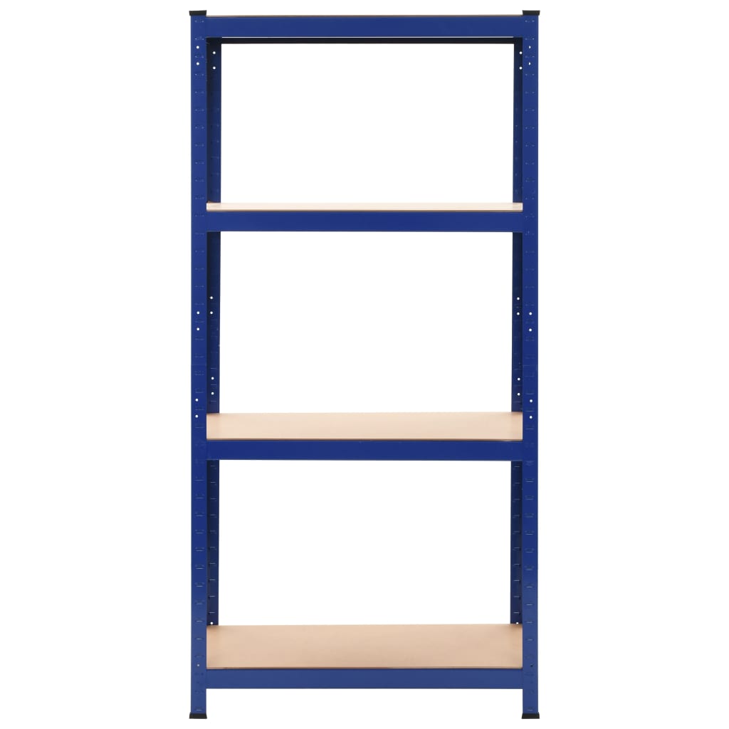 Opbergrek 4-Laags Staal En Bewerkt Hout Blauw 1