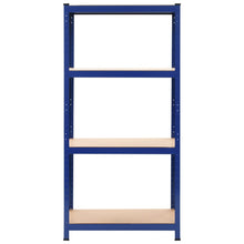 Opbergrek 4-Laags Staal En Bewerkt Hout Blauw 1