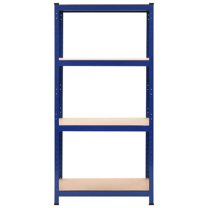 Opbergrek 4-Laags Staal En Bewerkt Hout Blauw 1