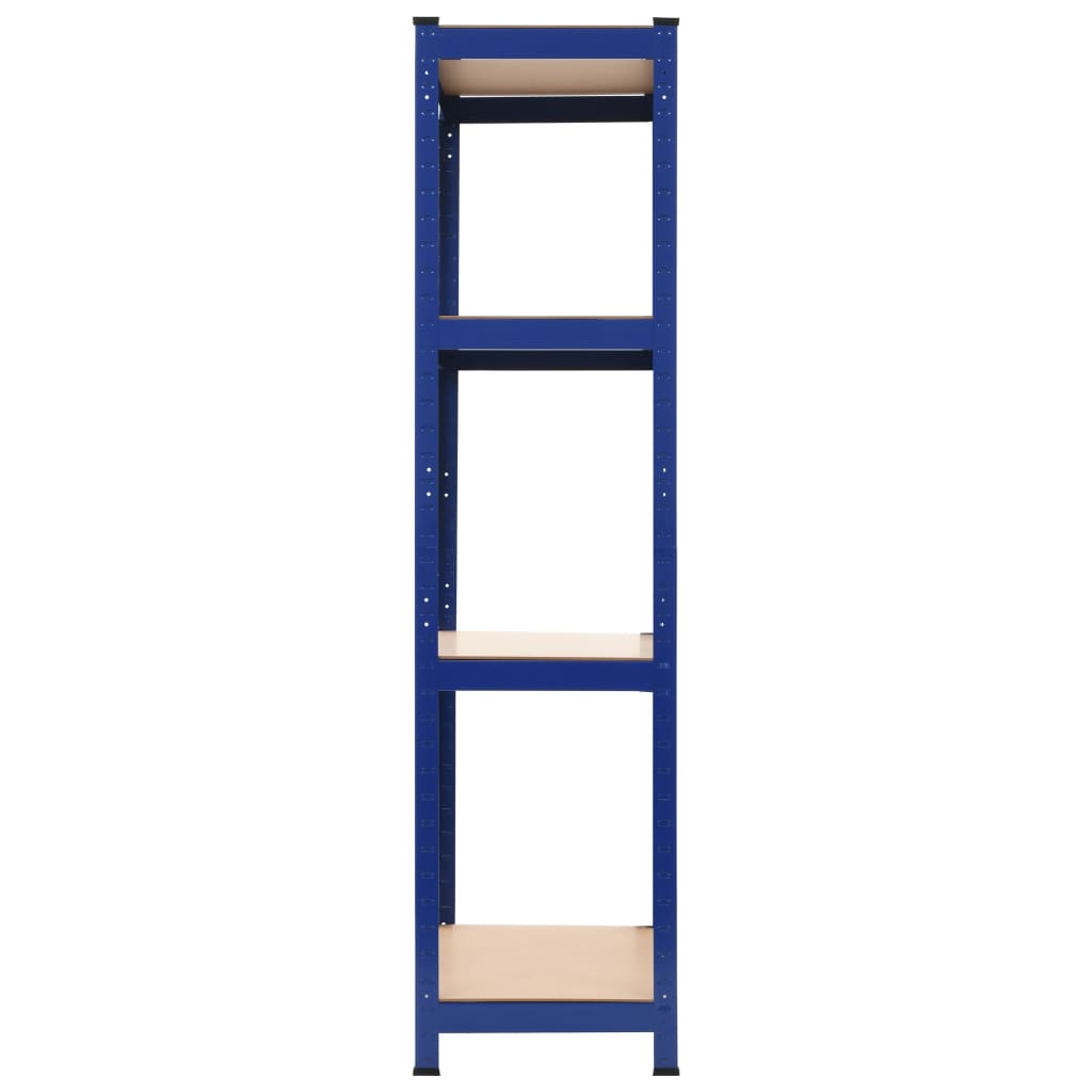 Opbergrek 4-Laags Staal En Bewerkt Hout Blauw 1