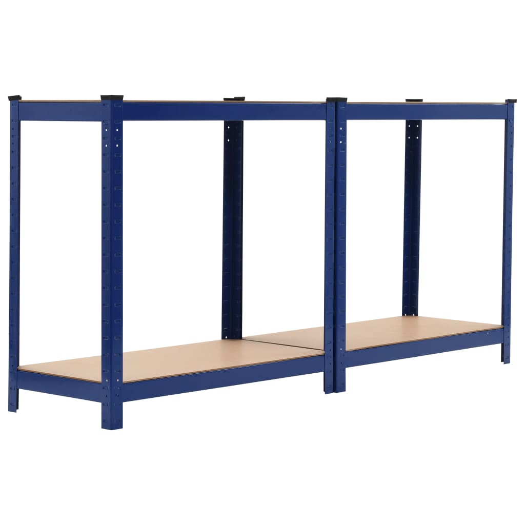 Opbergrek 4-Laags Staal En Bewerkt Hout Blauw 1