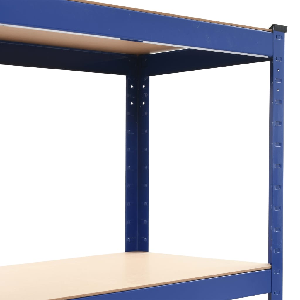 Opbergrek 4-Laags Staal En Bewerkt Hout Blauw 1