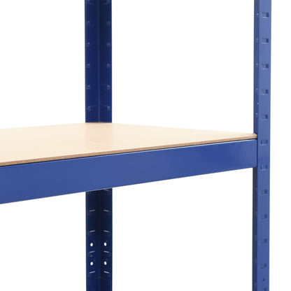 Opbergrek 4-Laags Staal En Bewerkt Hout Blauw 1
