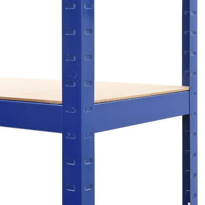 Opbergrek 4-Laags Staal En Bewerkt Hout Blauw 1