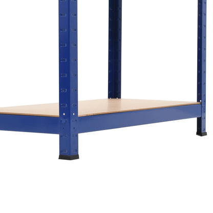 Opbergrek 4-Laags Staal En Bewerkt Hout Blauw 1