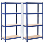 Opbergrek staal MDF blauw 2 stuks