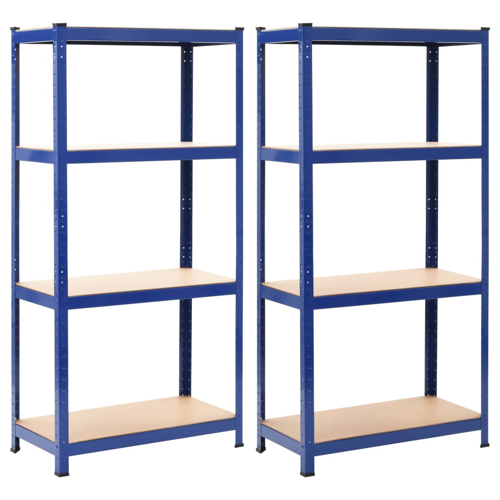 Opbergrekken Staal En Mdf Blauw 2
