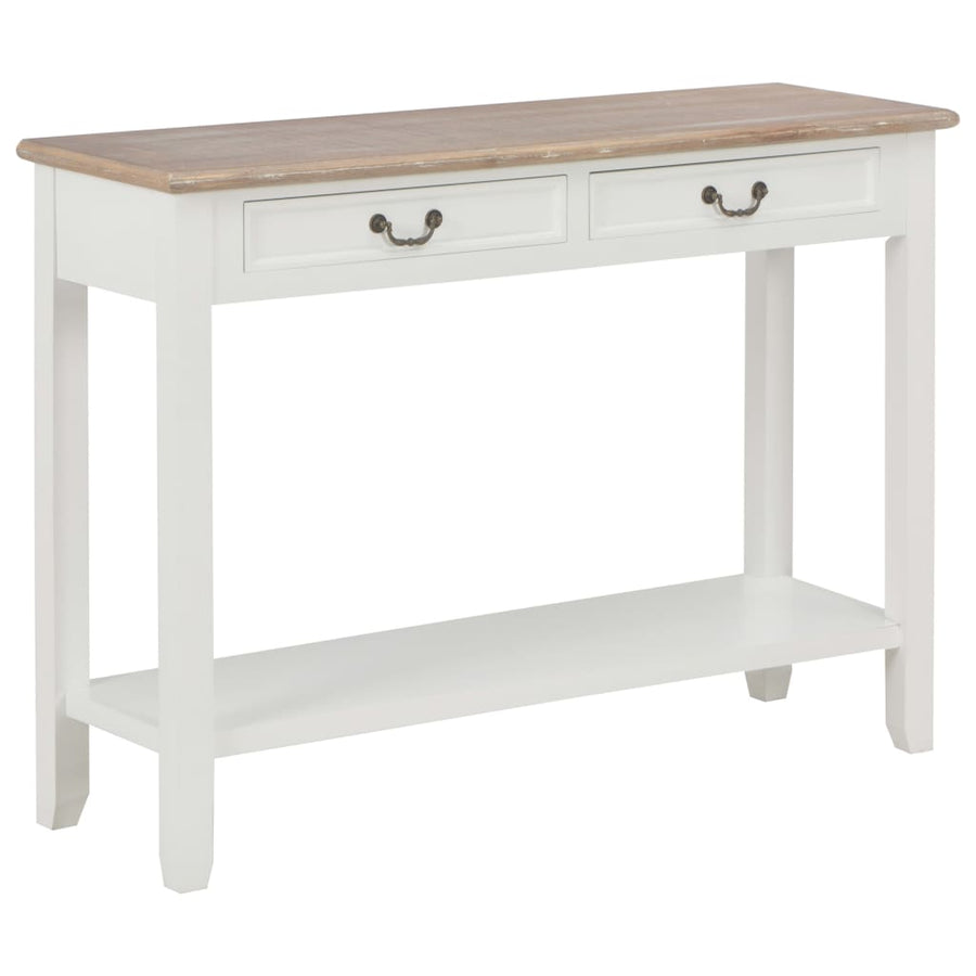 Wandtafel 0X35X80 Cm Hout Wit en bruin