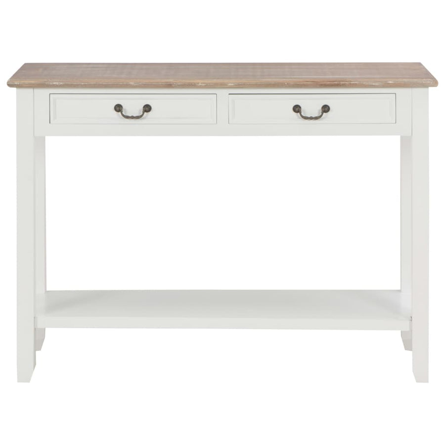 Wandtafel 0X35X80 Cm Hout Wit en bruin