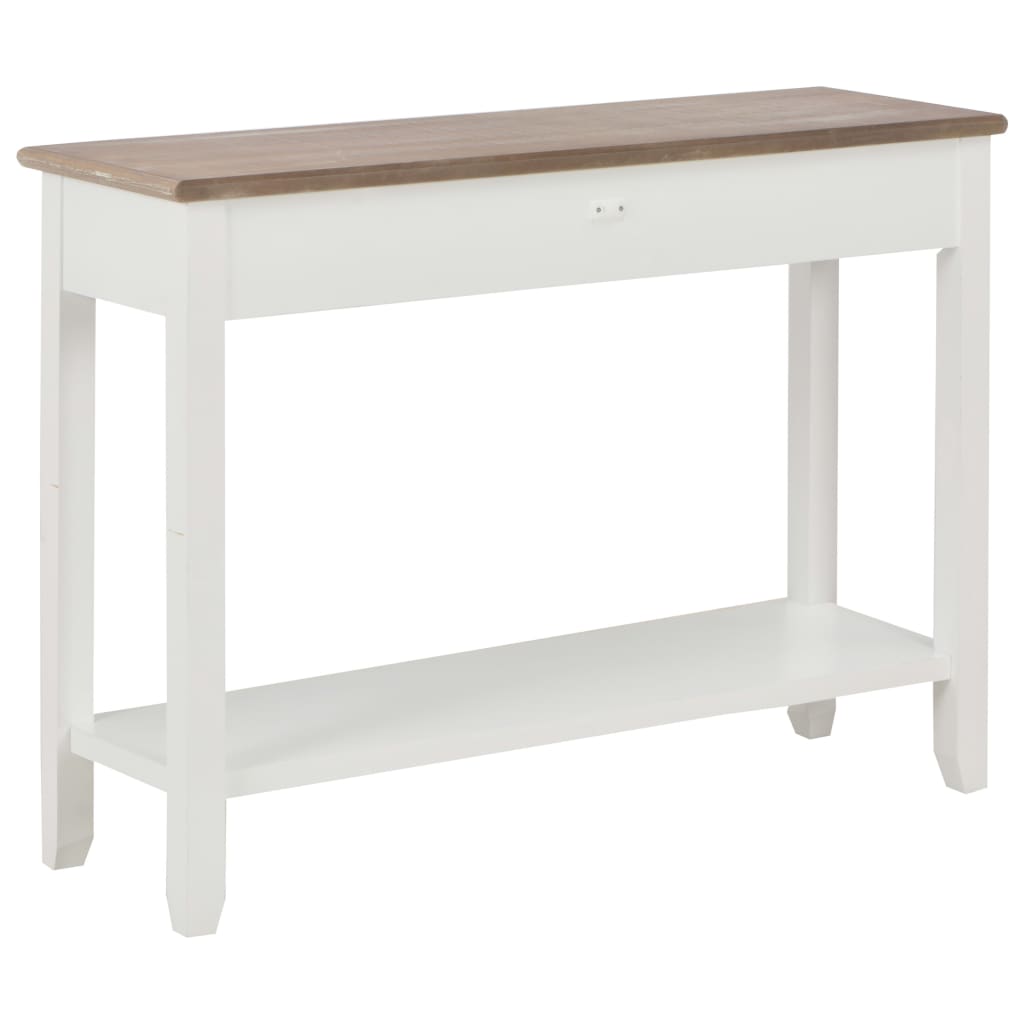 Wandtafel 0X35X80 Cm Hout Wit en bruin