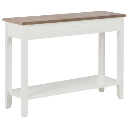Wandtafel 0X35X80 Cm Hout Wit en bruin
