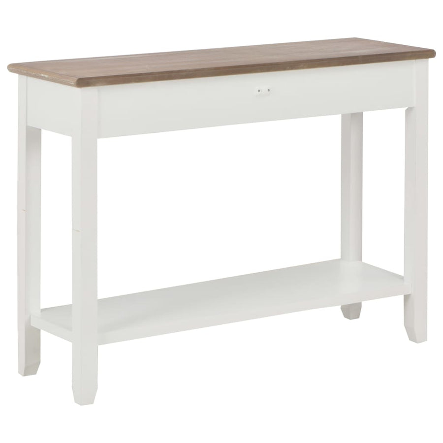Wandtafel 0X35X80 Cm Hout Wit en bruin
