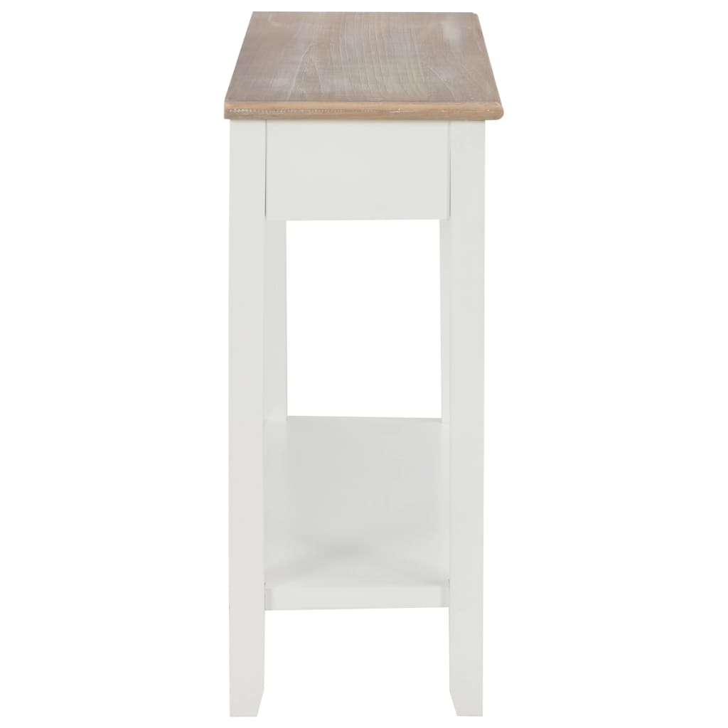 Wandtafel 0X35X80 Cm Hout Wit en bruin