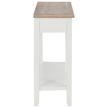 Wandtafel 0X35X80 Cm Hout Wit en bruin