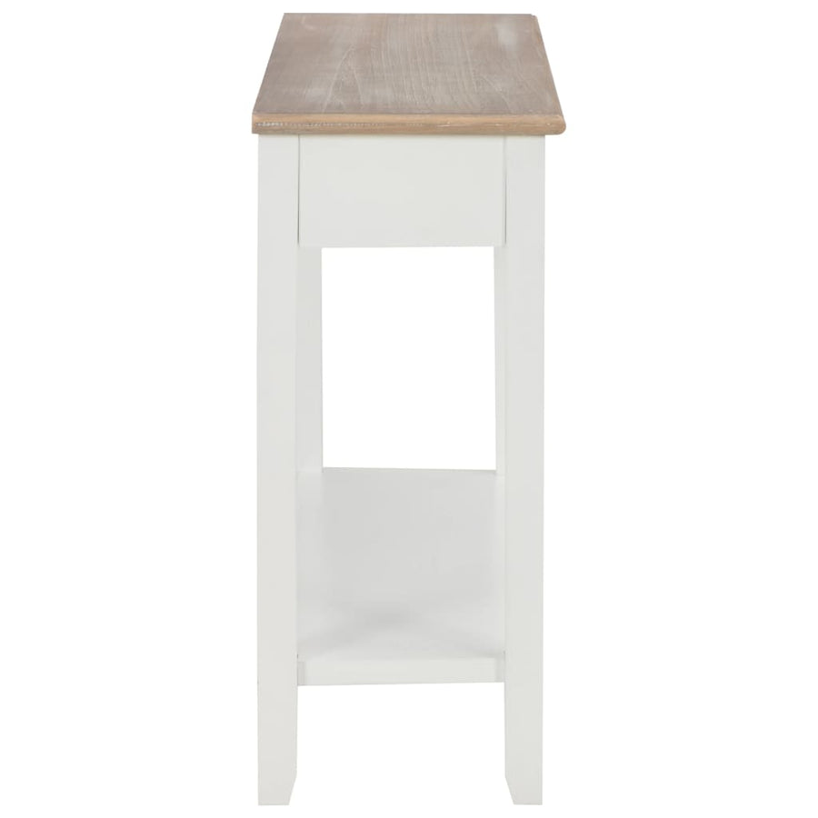 Wandtafel 0X35X80 Cm Hout Wit en bruin