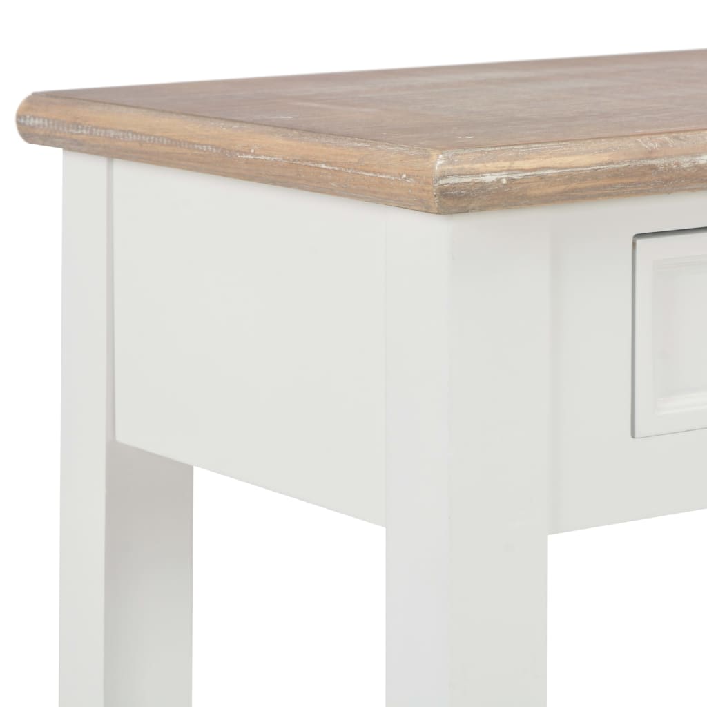 Wandtafel 0X35X80 Cm Hout Wit en bruin