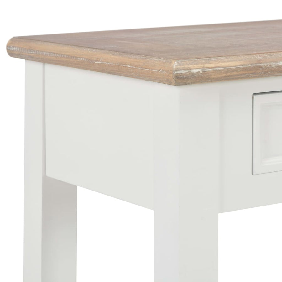 Wandtafel 0X35X80 Cm Hout Wit en bruin