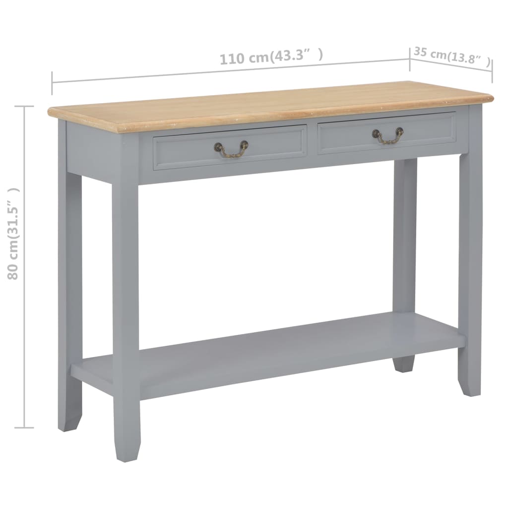Wandtafel 0X35X80 Cm Hout Grijs