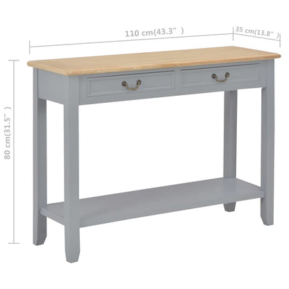 Wandtafel 0X35X80 Cm Hout Grijs