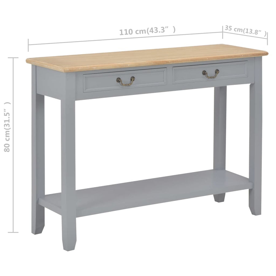 Wandtafel 0X35X80 Cm Hout Grijs