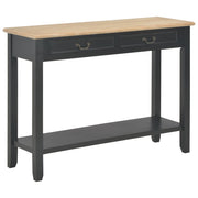 Wandtafel 110x35x80 cm hout MDF grenenhout paulownia zwart