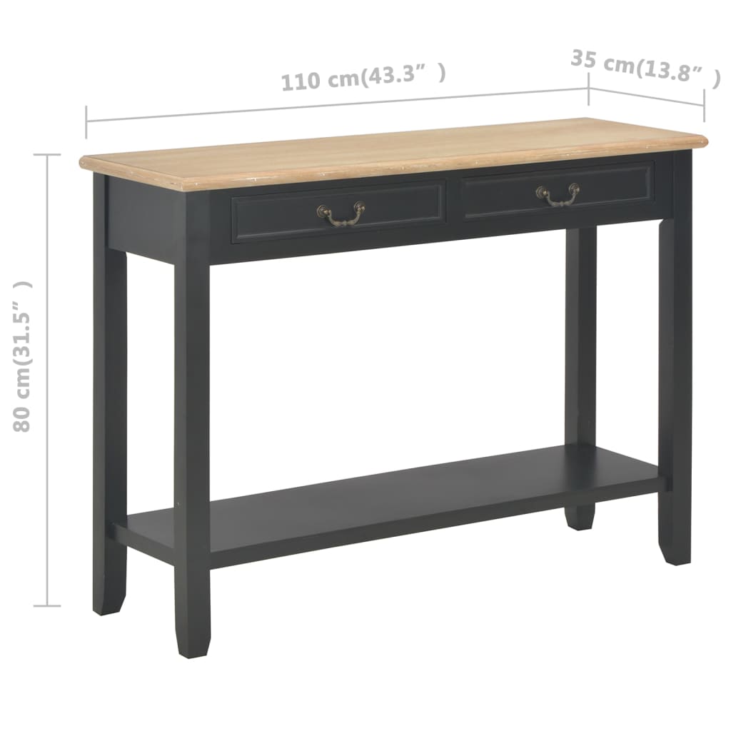 Wandtafel 110X35X80 Cm Hout Zwart