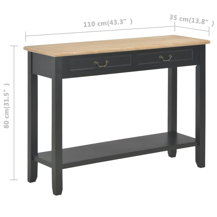 Wandtafel 110X35X80 Cm Hout Zwart